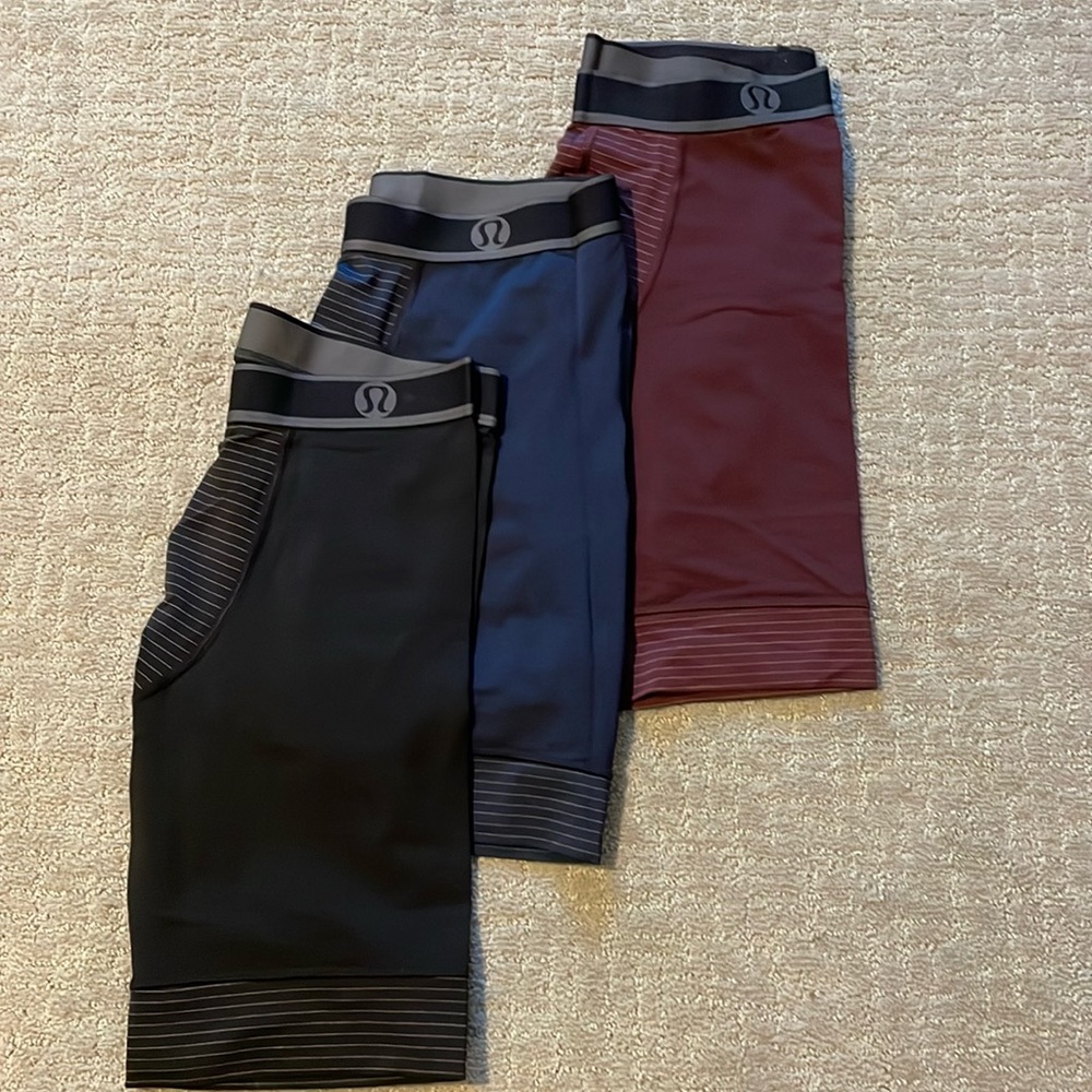 Men’s large Lululemon athletic compression boxers, set of 3